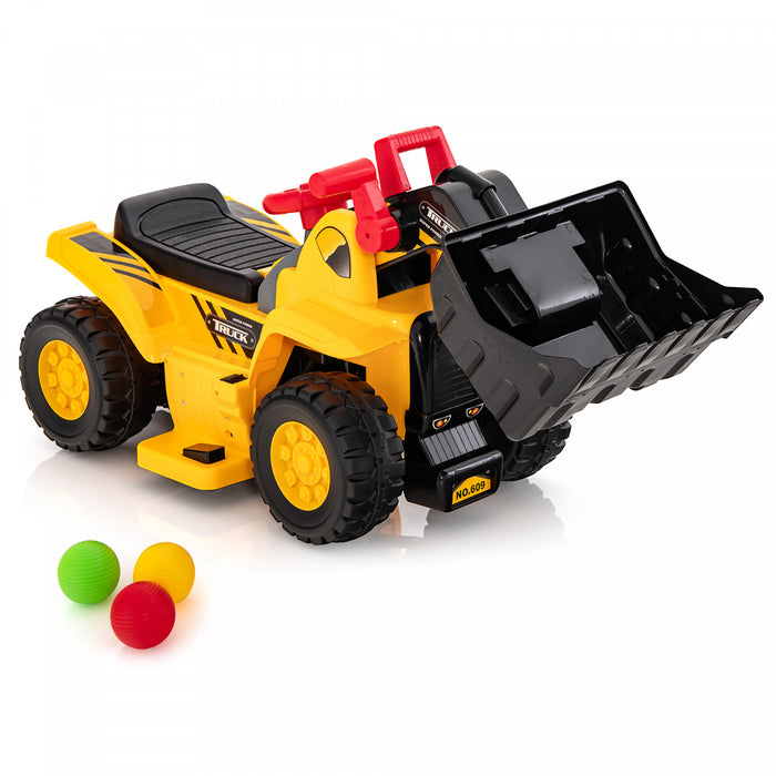 Costway 6v Electric Kids Ride On Bulldozer Pretend Play Truck Toy With Adjustable Bucket