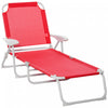 Outsunny Outdoor Lounge Chair With 4-level Adjustable Backrest, Red
