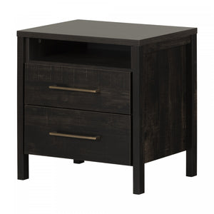 Gravity 2-drawer Nightstand - Rubbed Black 