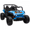 Qaba Kids Powered Ride-On Car, 12v Battery Powered Electric Car For Kids, Toy Truck With Remote Control, Spring Suspension, Led Headlights, 3 Speeds, Horn, Music, Blue
