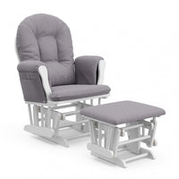 Storkcraft Hoop Glider and Ottoman - White/Gray Swirl Chair