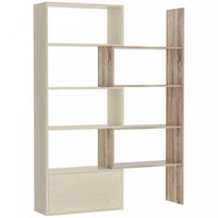 HOMCOM Heavy-Duty 360° Rotating Shelf Multifunction Organizer Storage White Oak