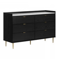 Hype 6-Drawer Dresser - Black Oak