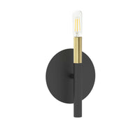 Dainolite Wand 1 Light Wall Sconce Matte Black/Aged Brass Lamp
