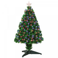 Homcom 2.5ft Prelit Artificial Tabletop Christmas Tree With Fiber Optics And 85 Tips