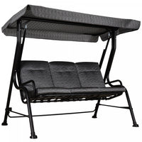 Outsunny Outdoor 3-person Metal Porch Swing Chair With Canopy Grey
