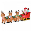 Homcom 4.5ft Santa In Sledge Reindeer Inflatable Christmas Decoration