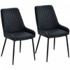HOMCOM Dining Chairs Set of 2, PU Leather Kitchen Chairs with Steel Legs