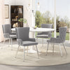 Luna Velvet Dining Chairs with Tufted Upholstered and Gold Metal Legs Set of 4, Grey