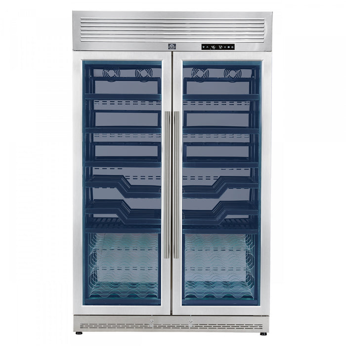 FORNO Abruzzo 48\" Dual Zones Wine Cellar, 102 Bottles, 24 cu. ft Stainless steel, - FWCDR6610-48S
