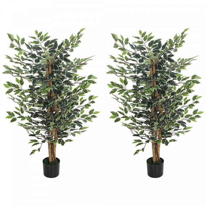 HOMCOM 4.3FT Artificial Ficus Tree for Indoor Decoration