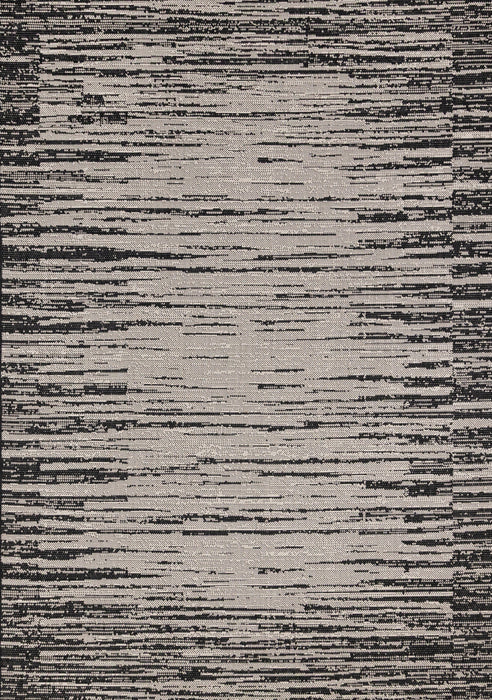Jackson Black Grey Distressed Outdoor Rug, 6'7\" x 9'6\" Outdoor Area Rug