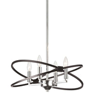 Dainolite Paloma 4 Light Chandelier Polished Chrome And Matte Black Finish Lamp