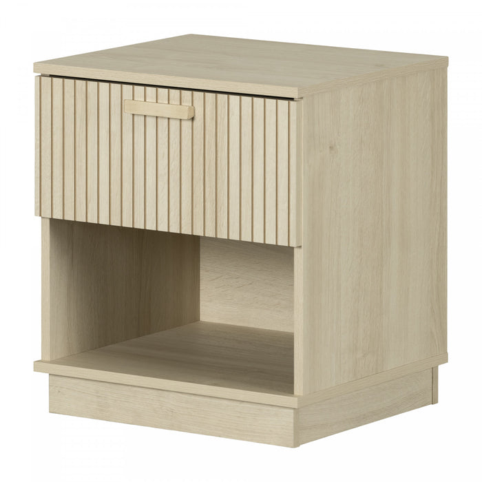 Noah 1-Drawer Nightstand Bleached Oak - South Shore