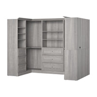 Bestar Versatile 108 W U-Shaped Walk-In Closet Organizer - Platinum Grey