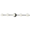Dainolite Sofia 5 Light Vanity Light Matte Black/Aged Brass White Opal Glass Lamp|Lumière de coiffeuse Sofia de Dainolite en verre blanc opale, avec fini noir mat et laiton vieilli, et 5 ampoules