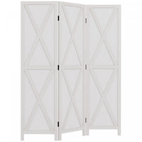 Homcom 3-panel Privacy Screen With Foldable Design Wood Frame White 5.6ft