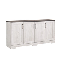 Prepac Rustic Ridge 4-Door Console Buffet - Washed White