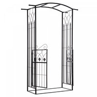 Outsunny 7' Metal Garden Arch W/ Gate, Decorative Arbor For Climbing Plant