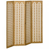 HOMCOM 4 Panel Room Divider, 5.6ft Tall Folding Privacy Screen, Light Brown
