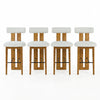 Sophia Indoor Modern Rubberwood Bar Stool Set of 4 with Supportive Backrest,Ivory&Walnut