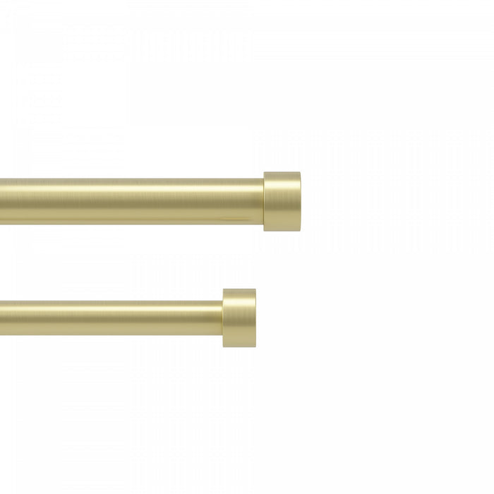 Umbra Cappa Brass Expandable Double 1\" Curtain Rod - 66\"-120\" 