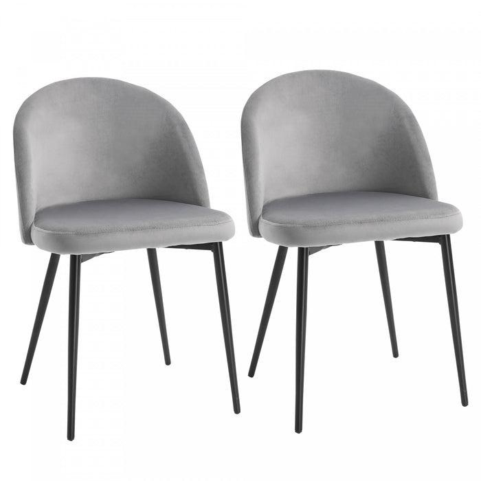 HOMCOM Dining Chairs Set of 2, Mid-Back Velvet-touch Upholstery Side Chair