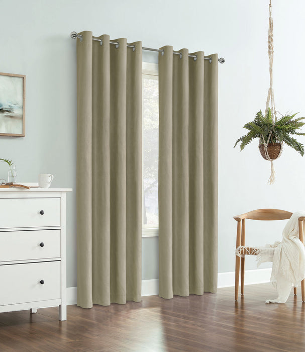 Thermaplus Ethan Linen Blackout Grommet Curtain Panel - 52 x 84