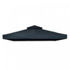 Outsunny 9.8' X 9.8' Square 2-tier Gazebo Canopy Replacement Top Cover Outdoor Garden Sun Shade, Charcoal Grey