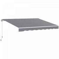 8' x 7' Retractable Awning, Patio Awnings, Sunshade Shelter, Dark Grey