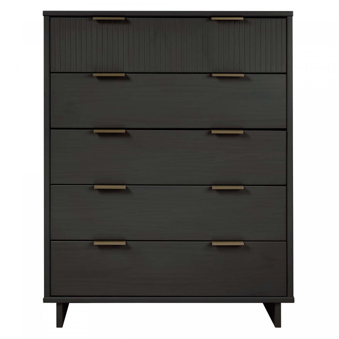 Granville Modern 38\" Chest in Charcoal Gray (5-Drawer)
