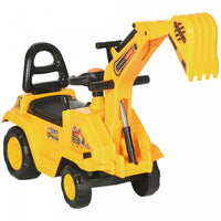 Homcom No Power 3 In 1 Ride On Toy Excavator Digger Scooter Pulling Cart Pretend Play Construction T
