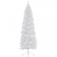 Homcom 7ft Tall Pencil Artificial Christmas Tree With Steel Base, White