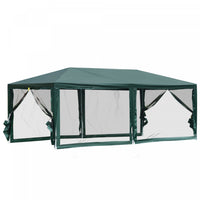 Outsunny 19'x9' Party Tent Gazebo Canopy Garden Sun Shade For Outdoor Event With Removable Mosquito