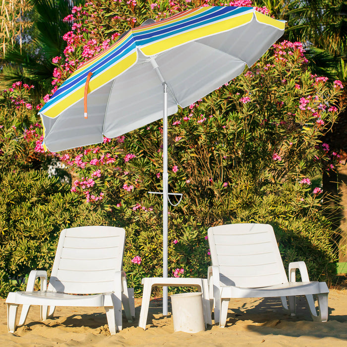 Costway 6.5 FT Patio Beach Umbrella Sun Shade Tilt Aluminum Sports Portable Carry Bag