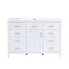 Resina 48 Inch Single Sink Bathroom Vanity with Resin Sink and 6 Drawers, White | Resina Meuble-Lavabo Simple 48 po avec Vasque en Resine et 6 Tiroirs, Blanc