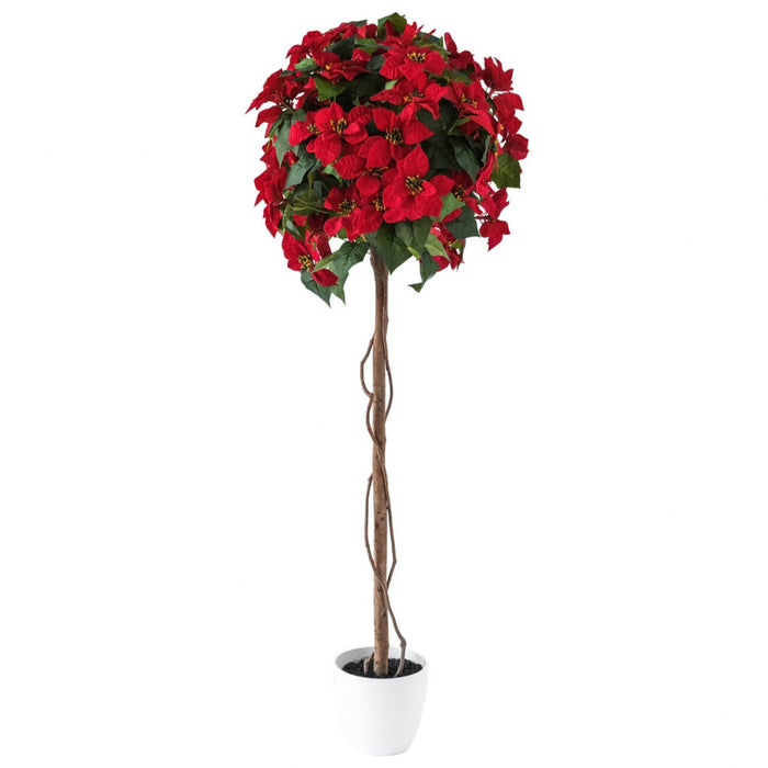 Red 59\" Poinsettia Tree