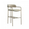 Serene Mid-Century Modern Metal Upholstered Counter Stool in Taupe | Tabouret de comptoir moderne du milieu du siecle en metal et tissu, coloris taupe, Serene