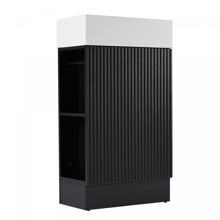 Ethan 18.6\" Bathroom Vanity with Sink and Adjustable Shelf, Black