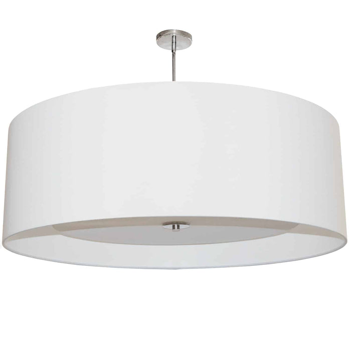 Dainolite Helena 4 Light Pendant 30\" Dia Polished Chrome Finish White Shade White Diffuser Lamp