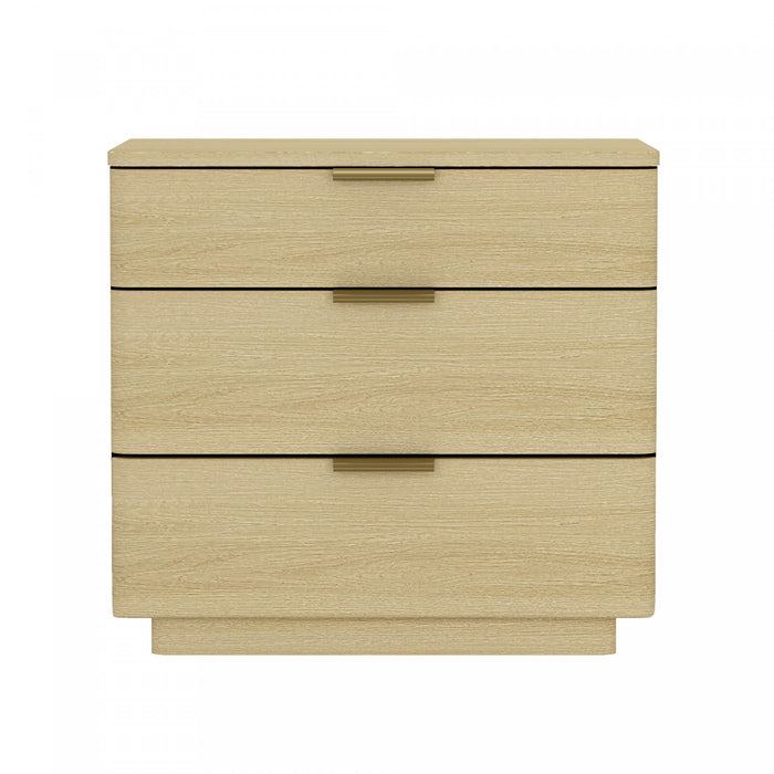 Payton Modern 26\" Nightstand in Natural Oak (3-Drawer)
