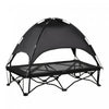 Pawhut Elevated Pet Cot With Removable Canopy Shade Uv Protection Portable Foldable Raised Bed Cot Carry Bag For Large And Medium-sized Dogs Indoor Outdoor Black