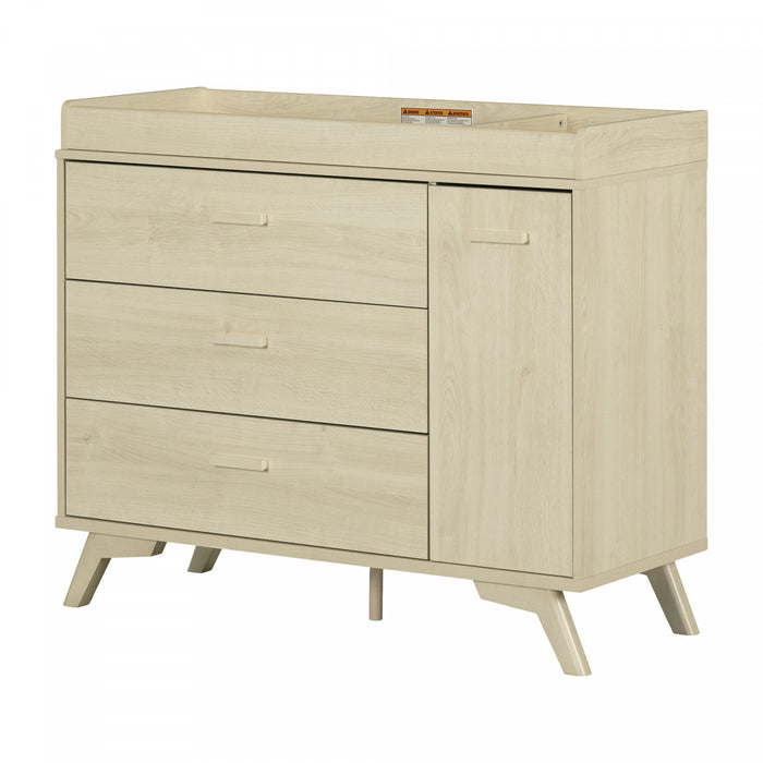 Milos 3-drawer Changing Table With Removable Changing Tray - Bleached Oak 