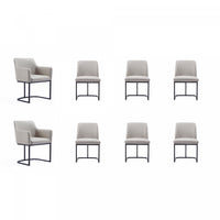 Serena Modern 8-Piece Dining Set in Light Gray Dining Chair