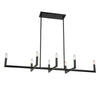 Dainolite Nora 8 Light Horizontal Chandelier Matte Black Lamp