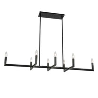 Dainolite Nora 8 Light Horizontal Chandelier Matte Black Lamp