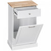 HOMCOM Tilt Out Trash Cabinet, Hidden Garbage Bin Cabinet with Drawer
