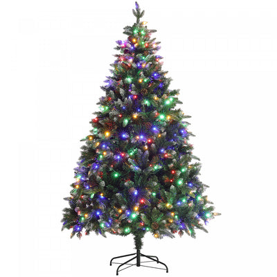 HOMCOM 6ft Prelit Artificial Christmas Tree with Dual Colour LED Light
