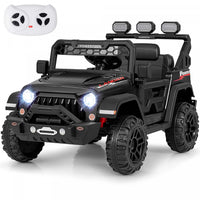 Costway 12v Kids Ride On Truck With 2*12v Motors Spring Suspension & Remote Control Black
