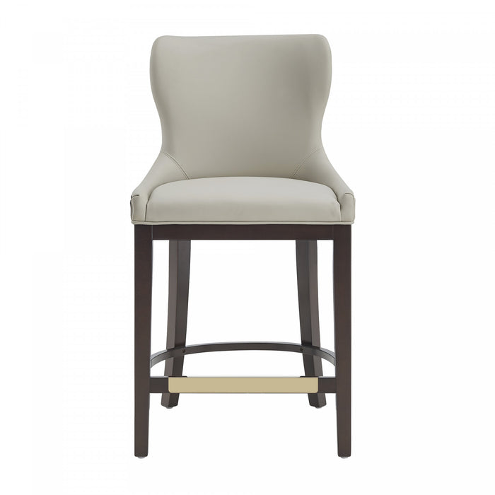 Blair Modern Wood Upholstered Counter Stool in Stone